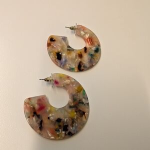 Anthropologie Multicolor Resin Hoop Earrings